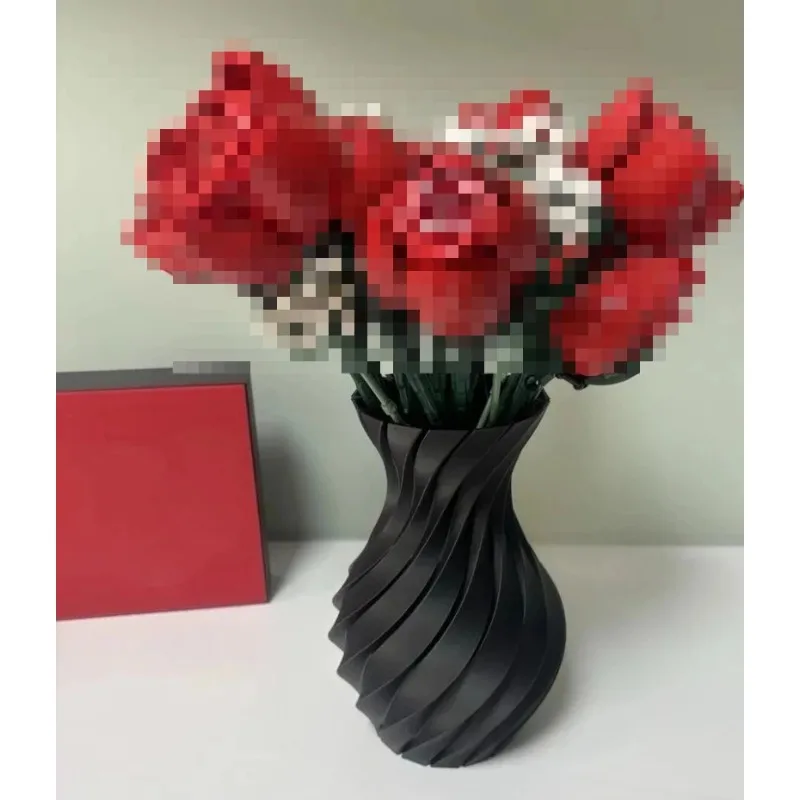 3D Printing Lego Bricks - 레고 꽃다발용 꽃병 1개, 장미꽃 꽃다발